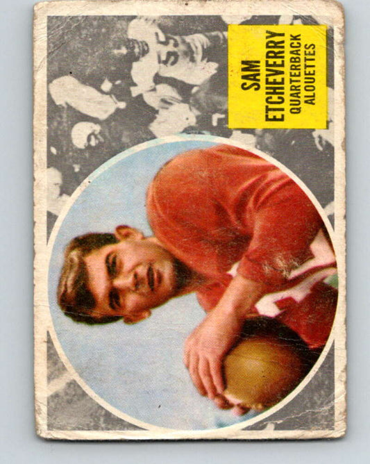 1960 Topps CFL Football #42 Sam Etcheverry, Alouettes  V32691