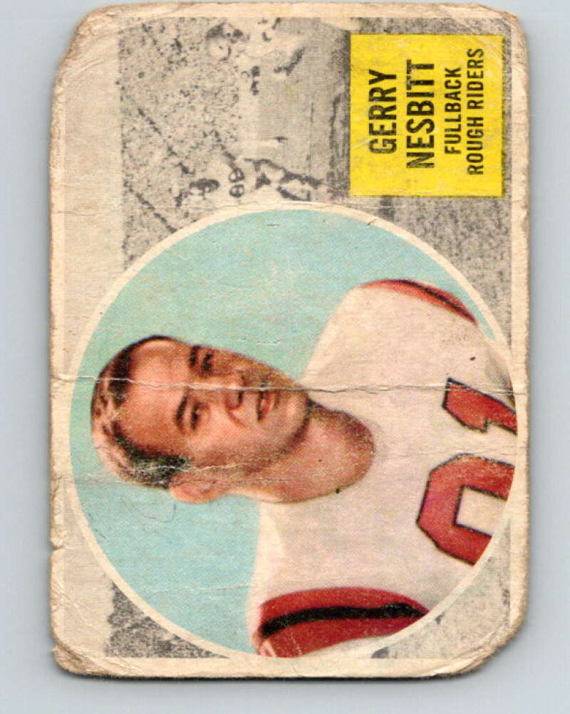 1960 Topps CFL Football #64 Gerry Nesbitt, Roughriders V32694