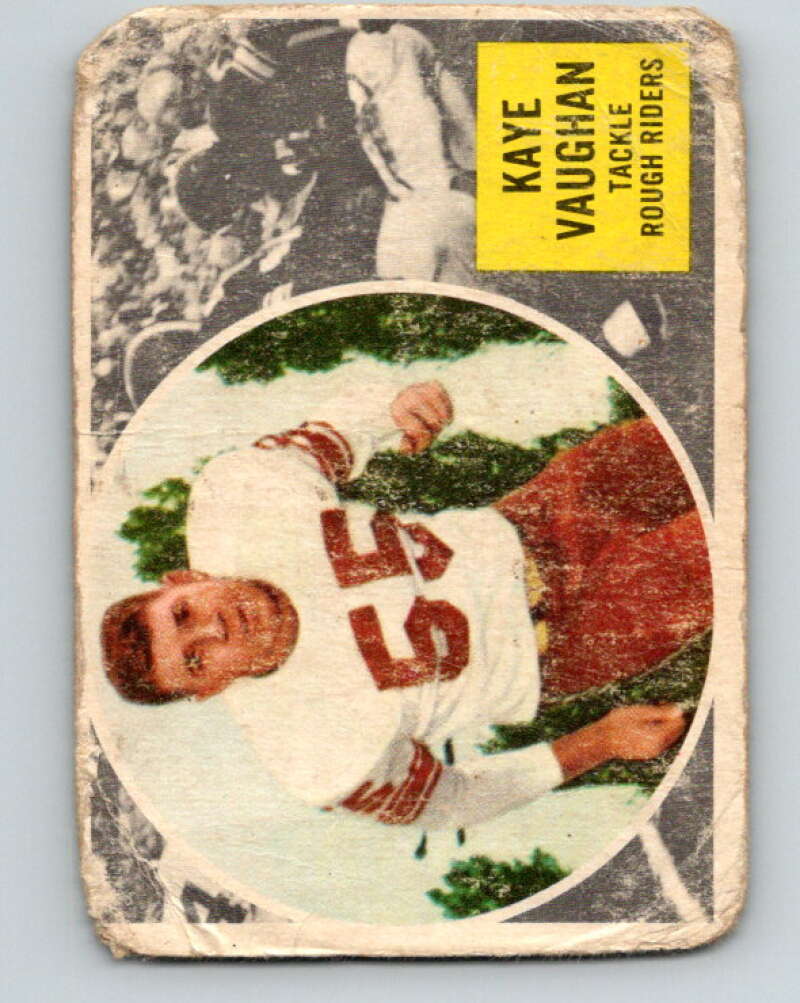 1960 Topps CFL Football #68 Kaye Vaughan, Roughriders V32695