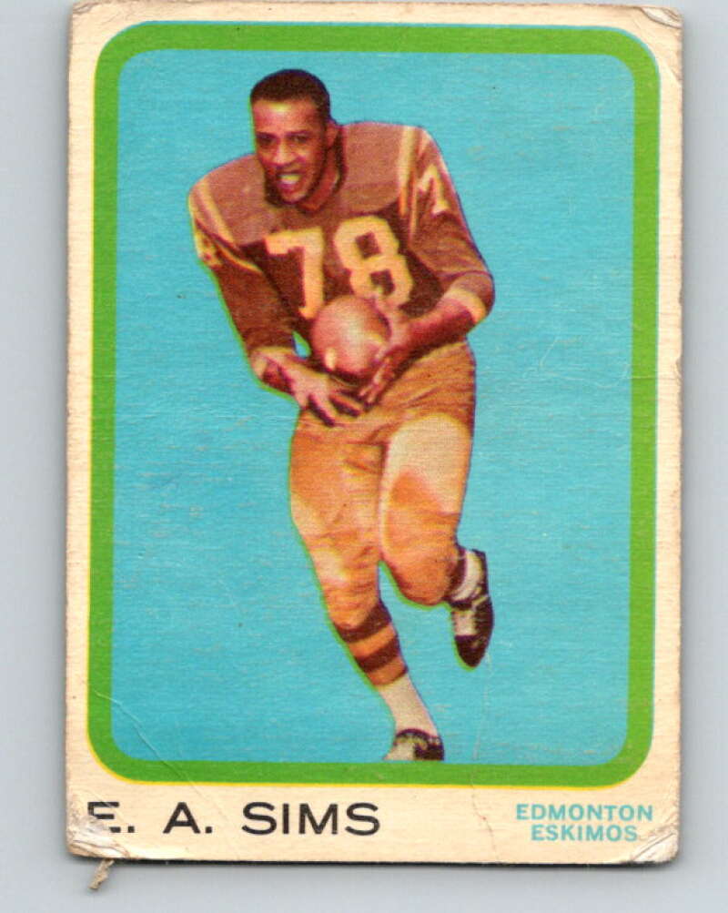 1963 Topps CFL Football #27 E.A. Sims, Edmonton Eskimos V32732