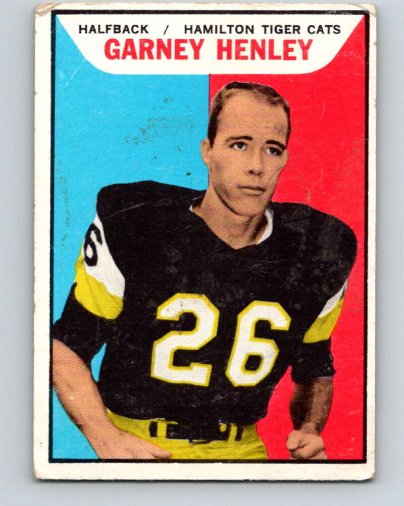 1965 Topps CFL Football #51 Garney Henley, Hamilton Tiger Cats V32821