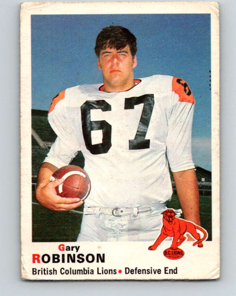 1970 O-Pee-Chee CFL Football #33 Gary Robinson, British Columbia Lions V32931