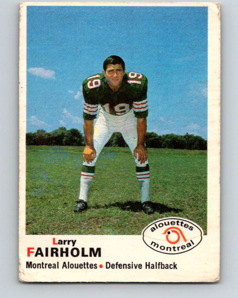 1970 O-Pee-Chee CFL Football #102 Larry Fairholm, Montreal Alouettes V32960