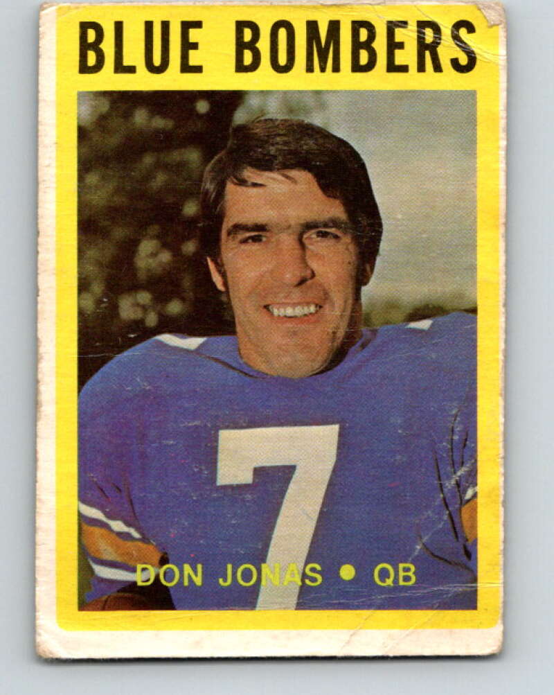 1972 O-Pee-Chee CFL Football #105 Don Jonas, Blue Bombers V33068