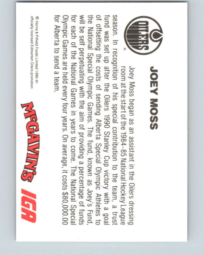 1990-91 IGA Edmonton Oilers #17 Joey Moss Edmonton Oilers V33087