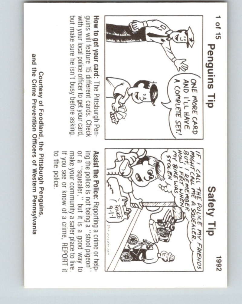 1990-91 Foodland Pittsburgh Penguins #1 Jim Paek V33100