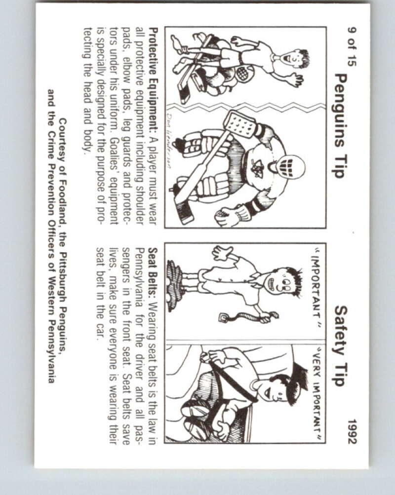 1991-92 Foodland Pittsburgh Penguins #9 Tom Barrasso V33107