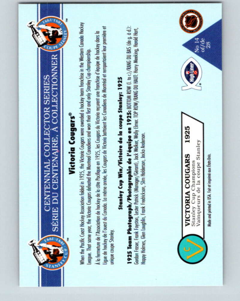 1992-93 High Liner Stanley Cup #14 Victoria Cougars V33141