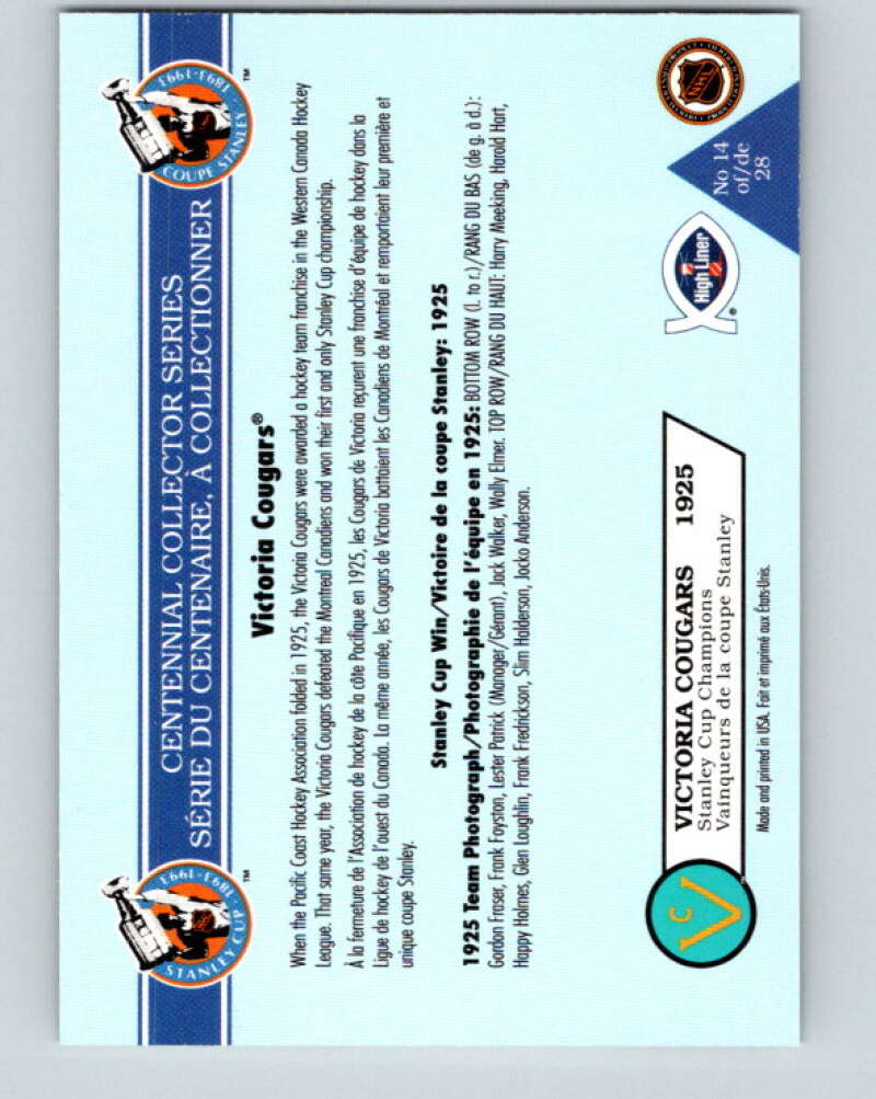 1992-93 High Liner Stanley Cup #14 Victoria Cougars V33142