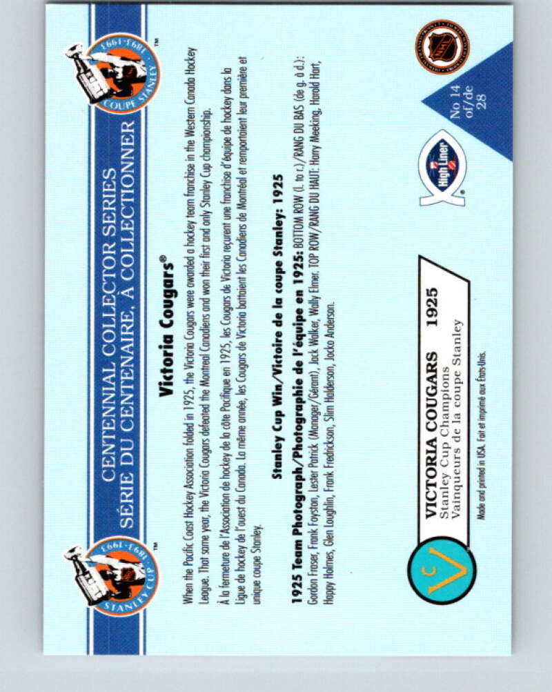 1992-93 High Liner Stanley Cup #14 Victoria Cougars V33143