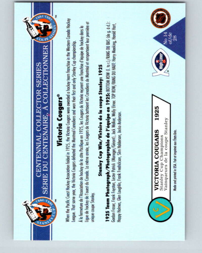 1992-93 High Liner Stanley Cup #14 Victoria Cougars V33144