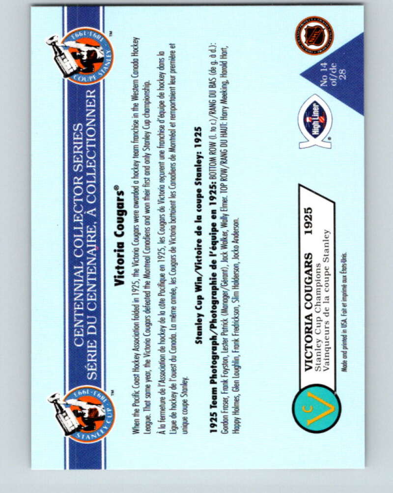 1992-93 High Liner Stanley Cup #14 Victoria Cougars V33146