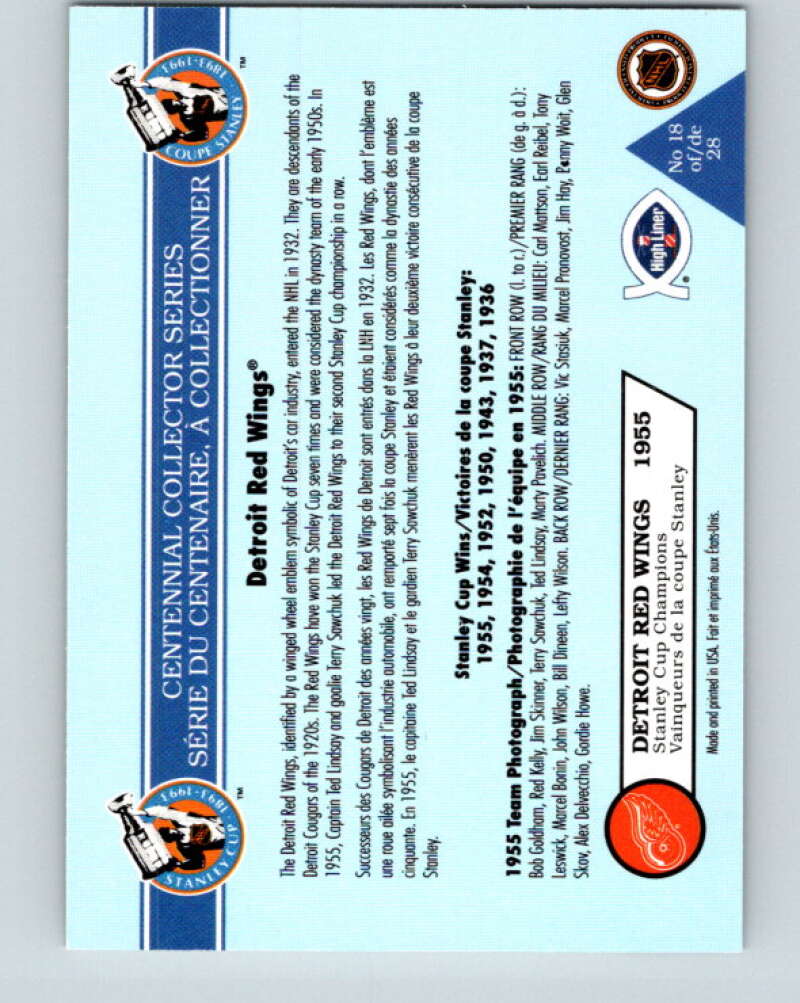 1992-93 High Liner Stanley Cup #18 Detroit Red Wings V33154