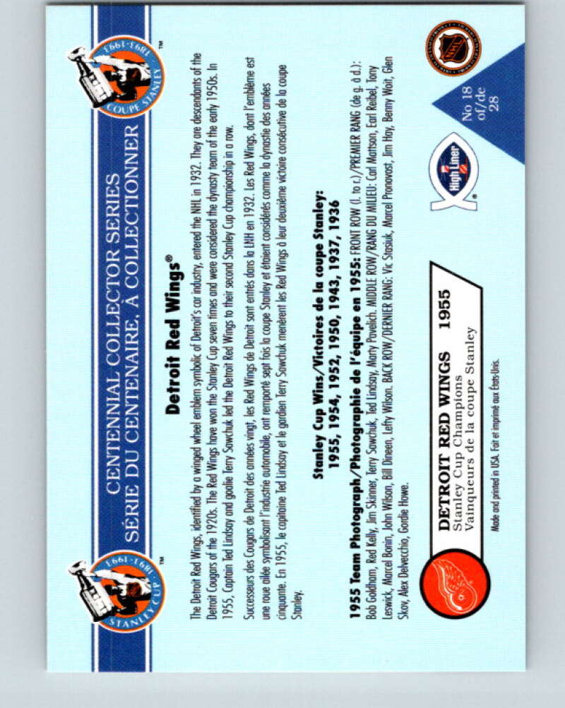 1992-93 High Liner Stanley Cup #18 Detroit Red Wings V33155