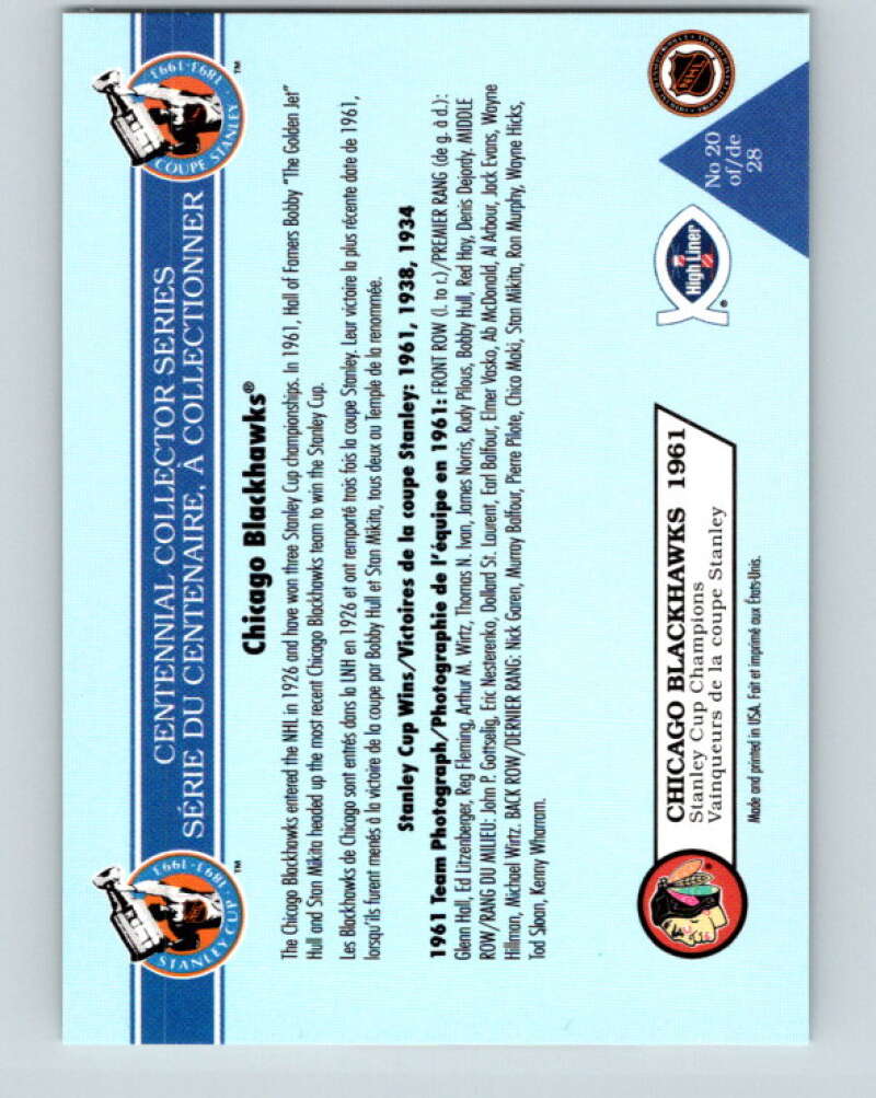 1992-93 High Liner Stanley Cup #20 Chicago Blackhawks V33159