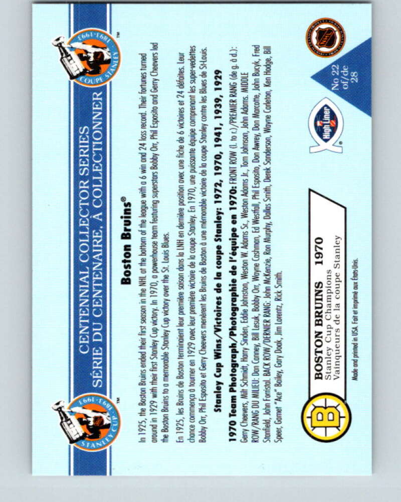 1992-93 High Liner Stanley Cup #22 Boston Bruins V33161