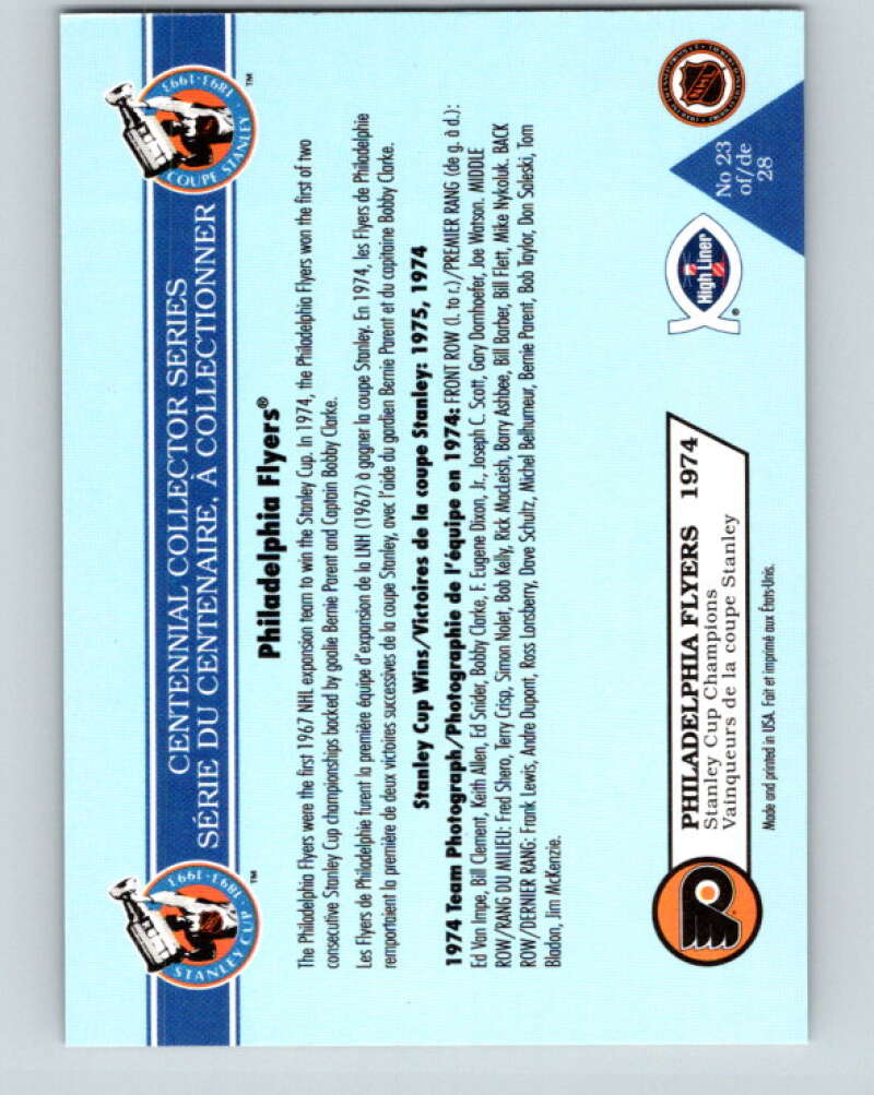 1992-93 High Liner Stanley Cup #23 Philadelphia Flyers V33162