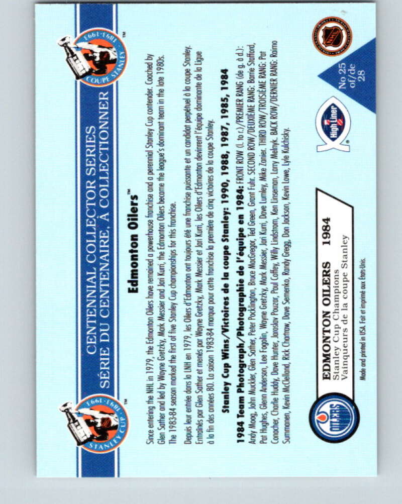 1992-93 High Liner Stanley Cup #25 Edmonton Oilers V33164