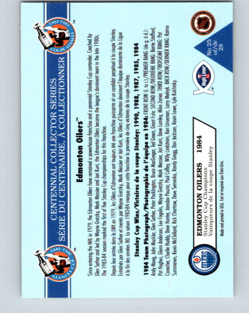 1992-93 High Liner Stanley Cup #25 Edmonton Oilers V33165