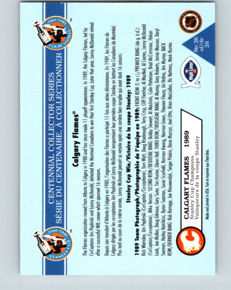 1992-93 High Liner Stanley Cup #26 Calgary Flames V33166