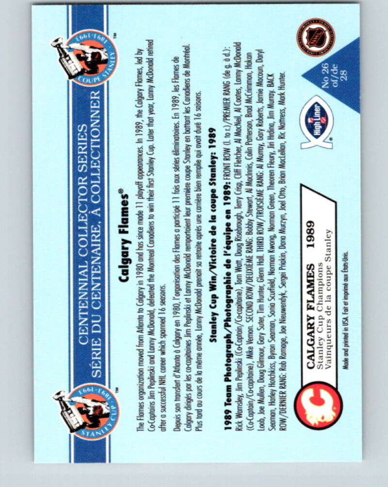 1992-93 High Liner Stanley Cup #26 Calgary Flames V33168