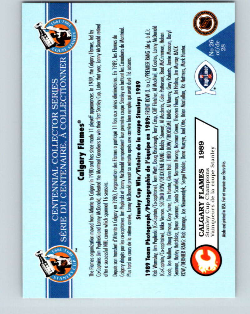 1992-93 High Liner Stanley Cup #26 Calgary Flames V33169