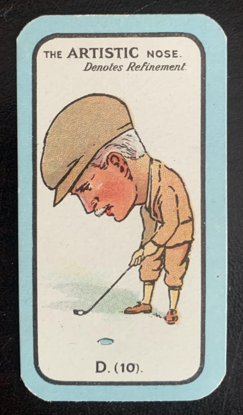 1927 Carreras The Nose Game D.(10) Artistic Vintage Golf Card V33260