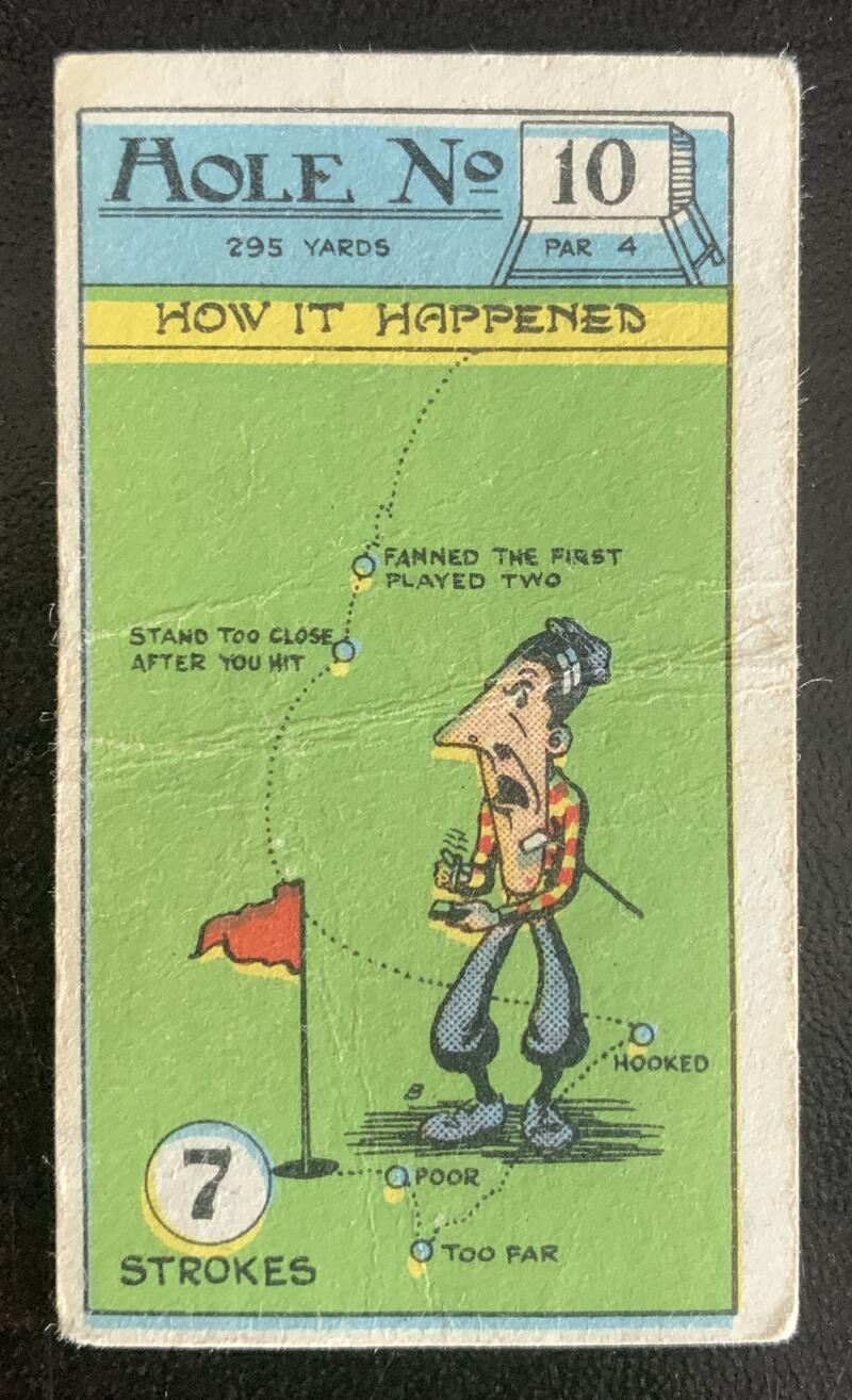 1927 Imperial Tobacco Smokers Game Hole No. 10 Vintage Golf Card V33266