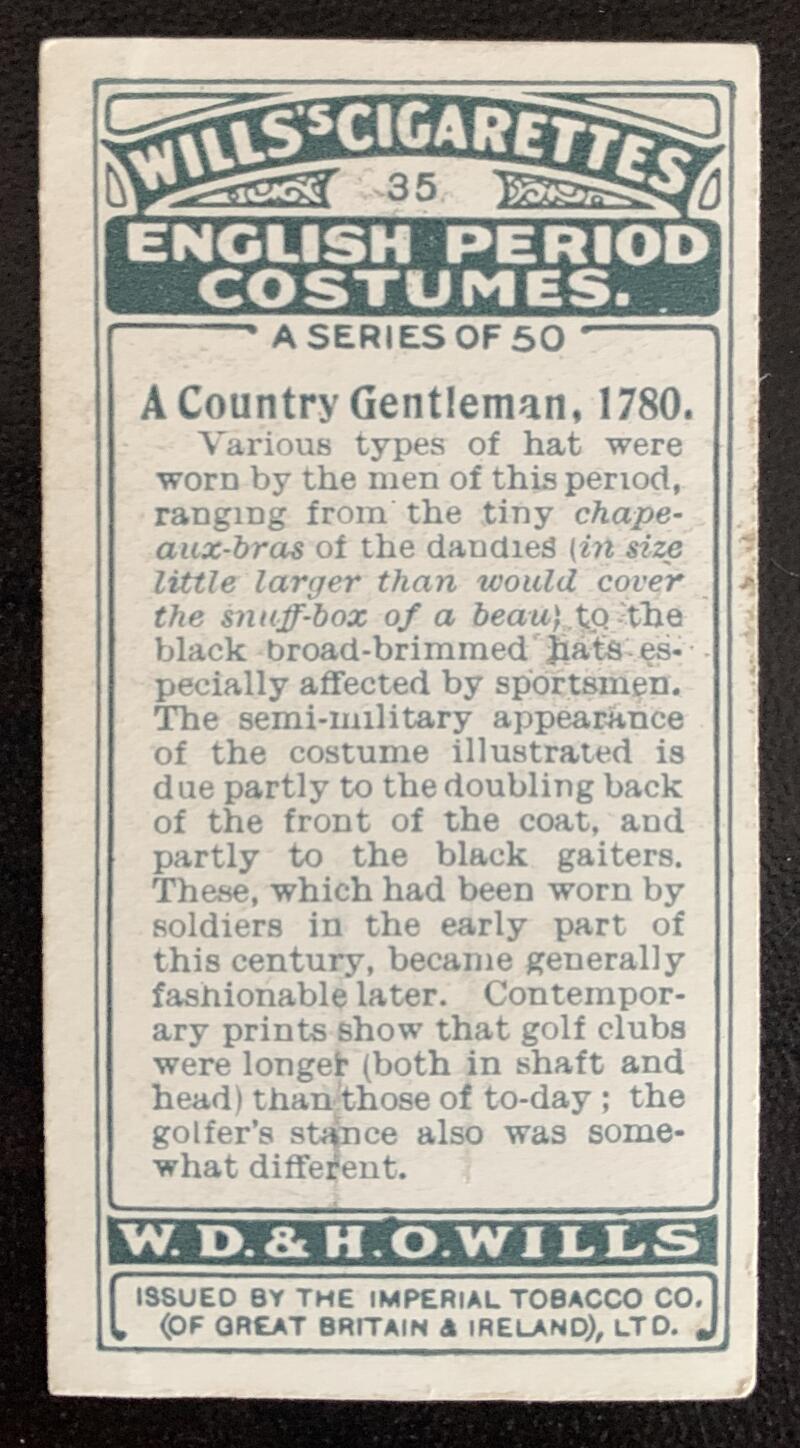 1929 Imperial Tobacco Wills Cigarettes #35 A Country Vintage Golf Card V33269