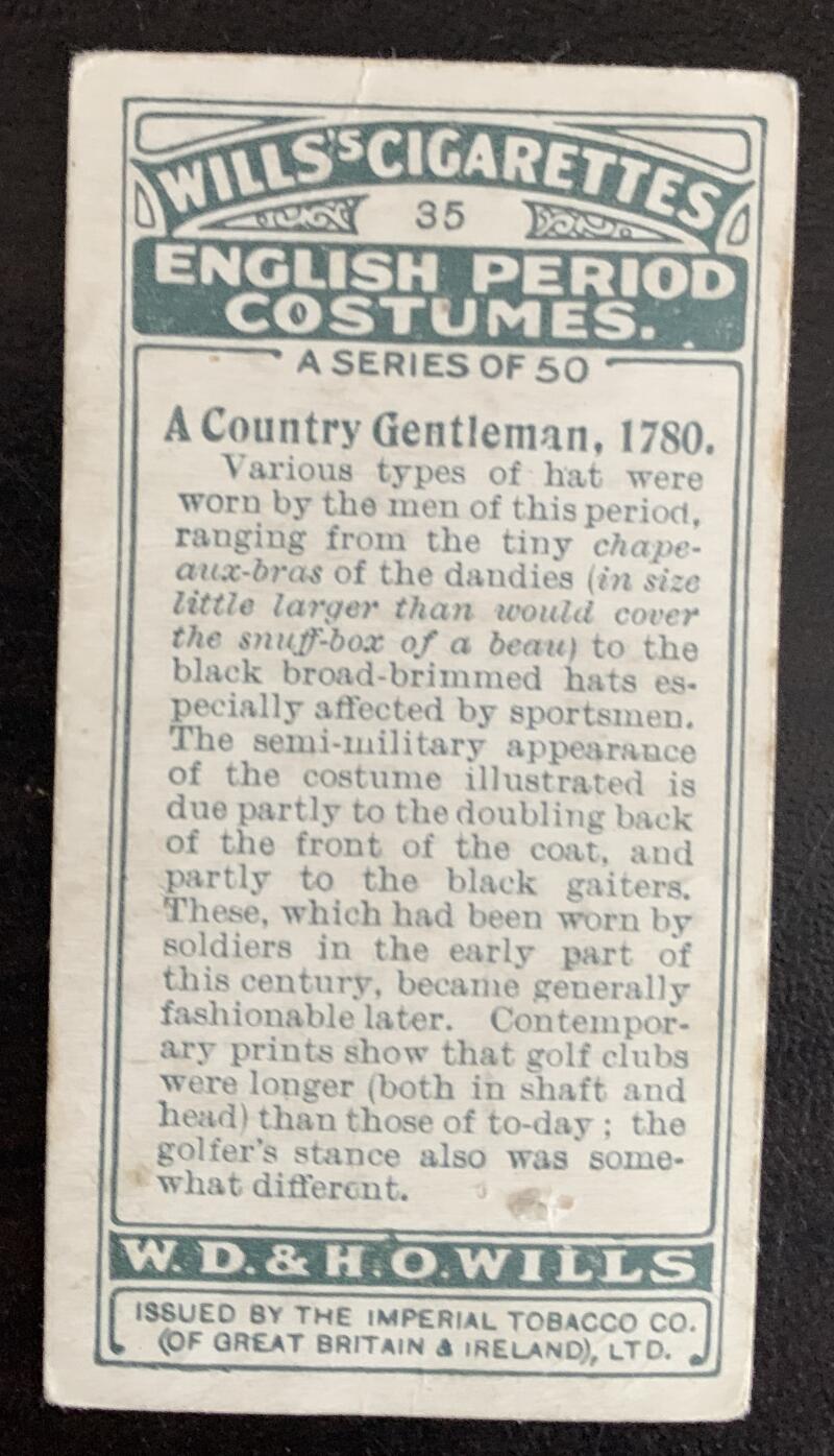 1929 Imperial Tobacco Wills Cigarettes #35 A Country Vintage Golf Card V33270