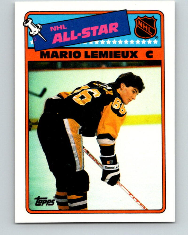 1988-89 Topps Stickers #2 Mario Lemieux Pittsburgh Penguins V33318