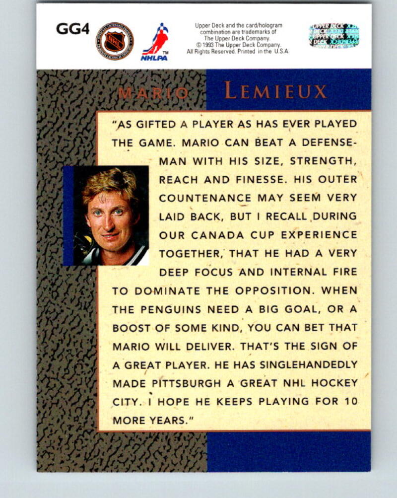 1993-94 Upper Deck Gretzky's Great Ones #GG4 Mario Lemieux V33325