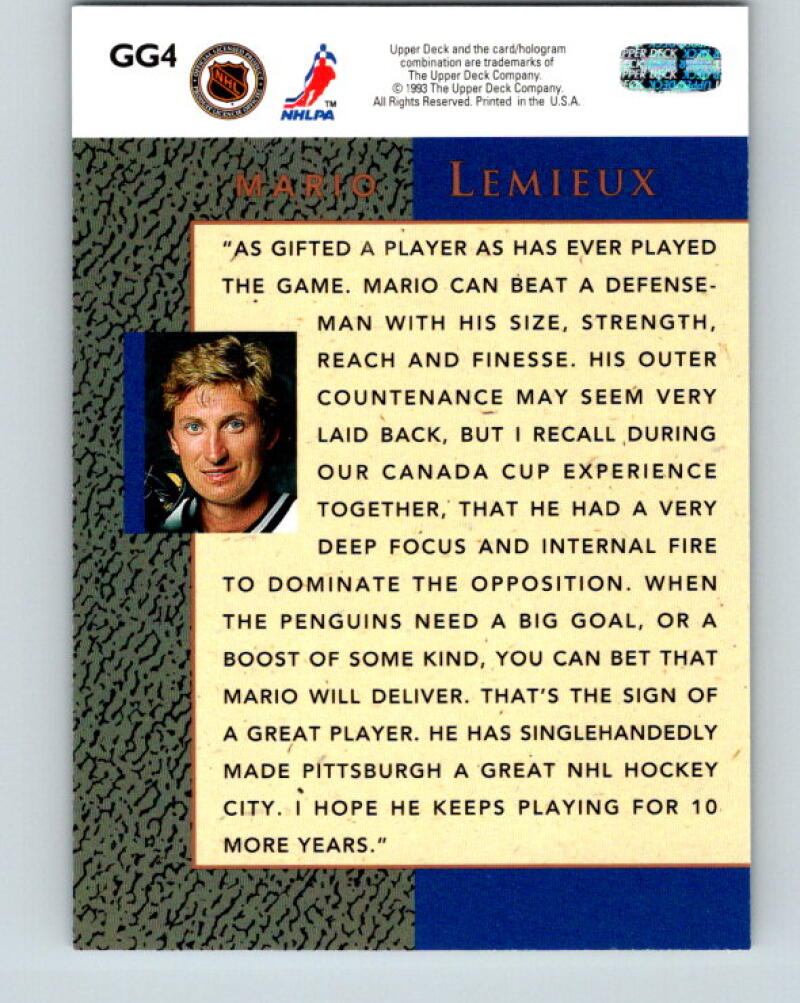 1993-94 Upper Deck Gretzky's Great Ones #GG4 Mario Lemieux V33326