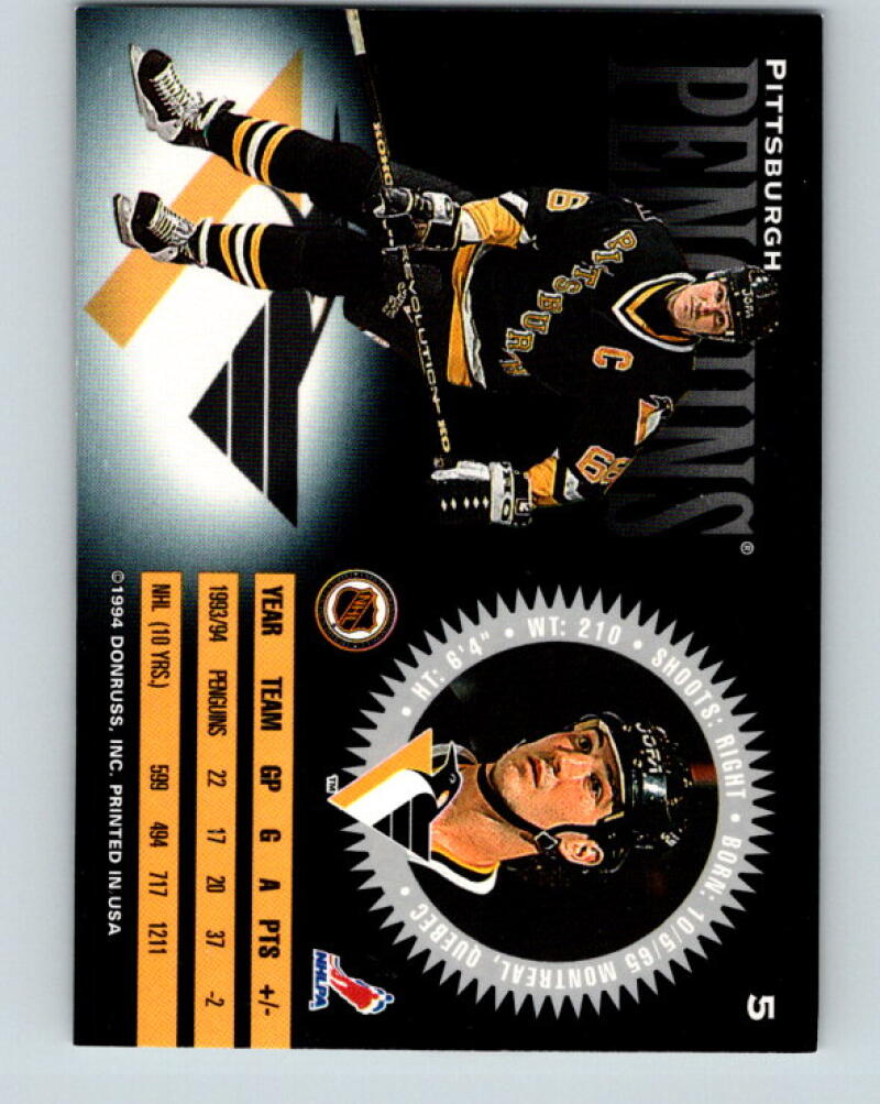 1994-95 Donruss #5 Mario Lemieux MINT Pittsburgh Penguins V33346