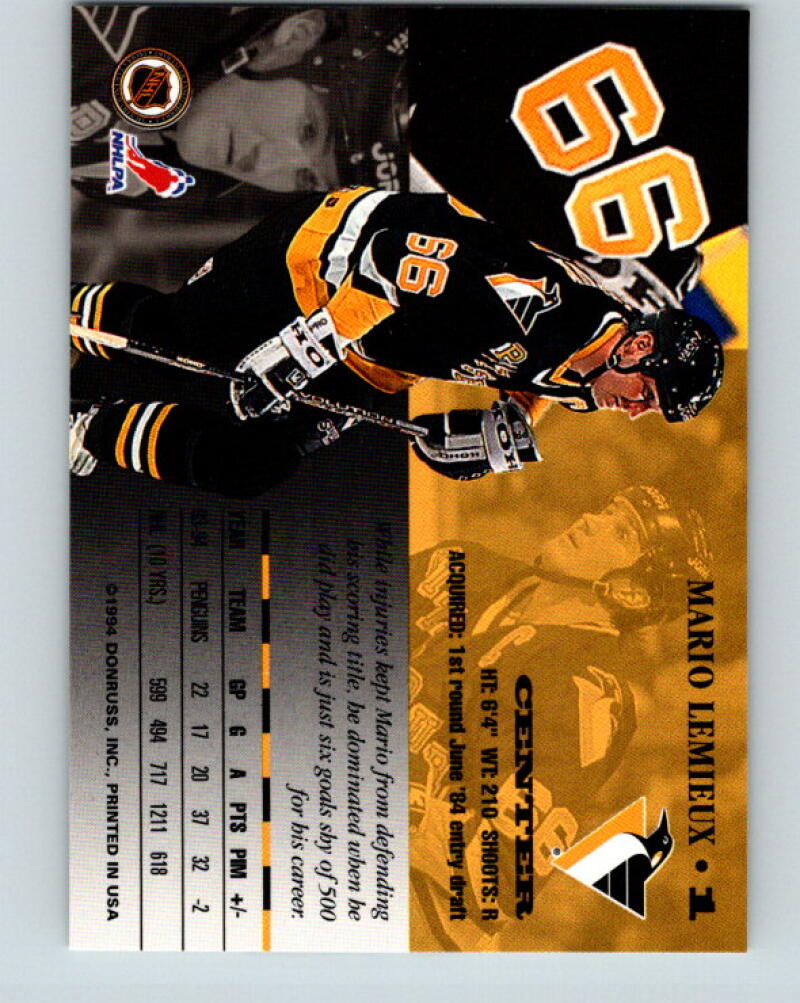 1994-95 Leaf #1 Mario Lemieux MINT Pittsburgh Penguins V33354