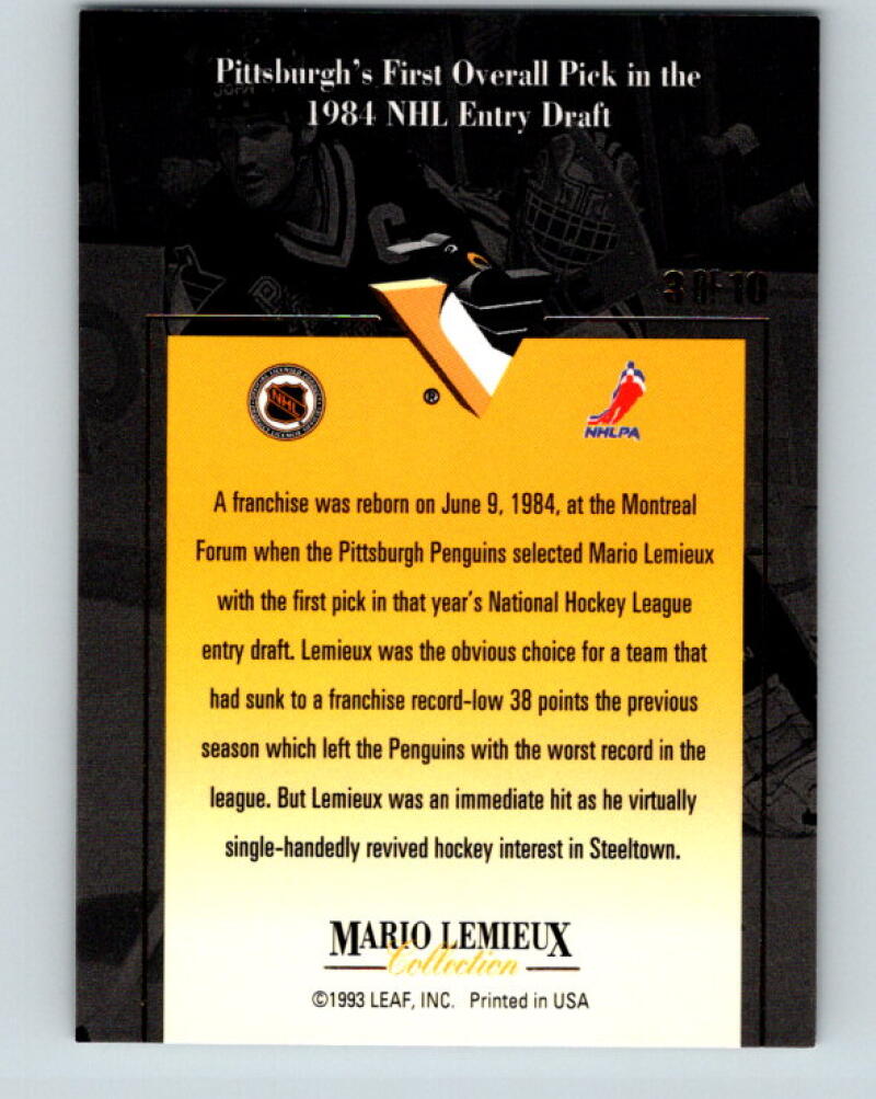 1993-94 Leaf Mario Lemieux #3 Mario Lemieux Pittsburgh Penguins V33394