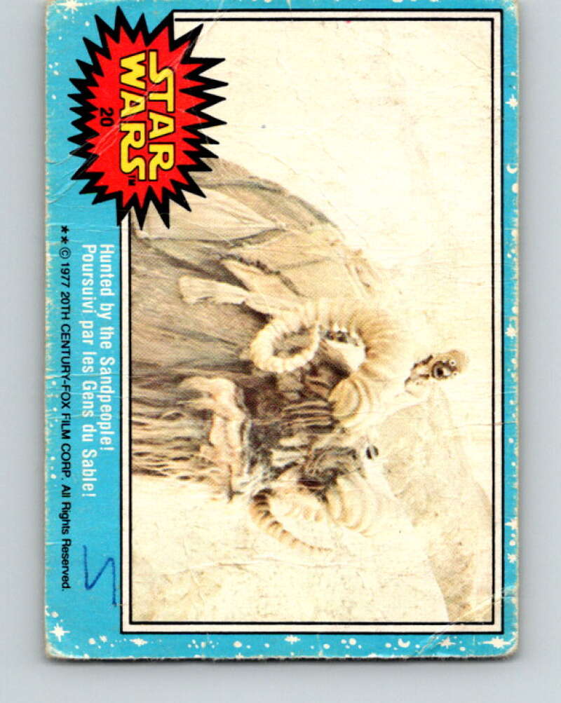 1977 OPC Star Wars #20 Hunted by the Sandpeople! V33629
