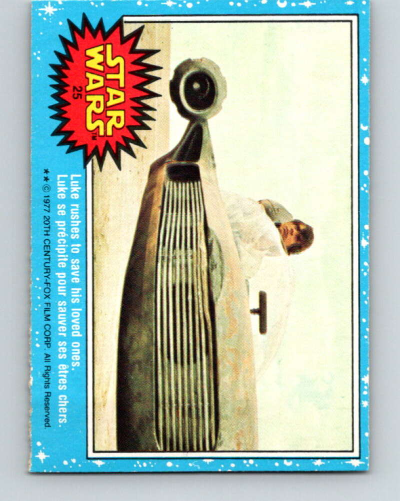1977 OPC Star Wars #25 Luke rushes to save his loved ones V33656