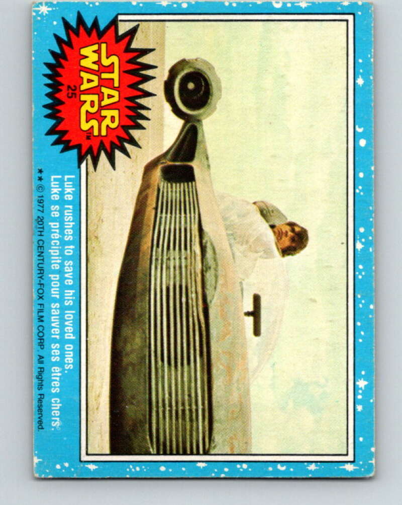 1977 OPC Star Wars #25 Luke rushes to save his loved ones V33657