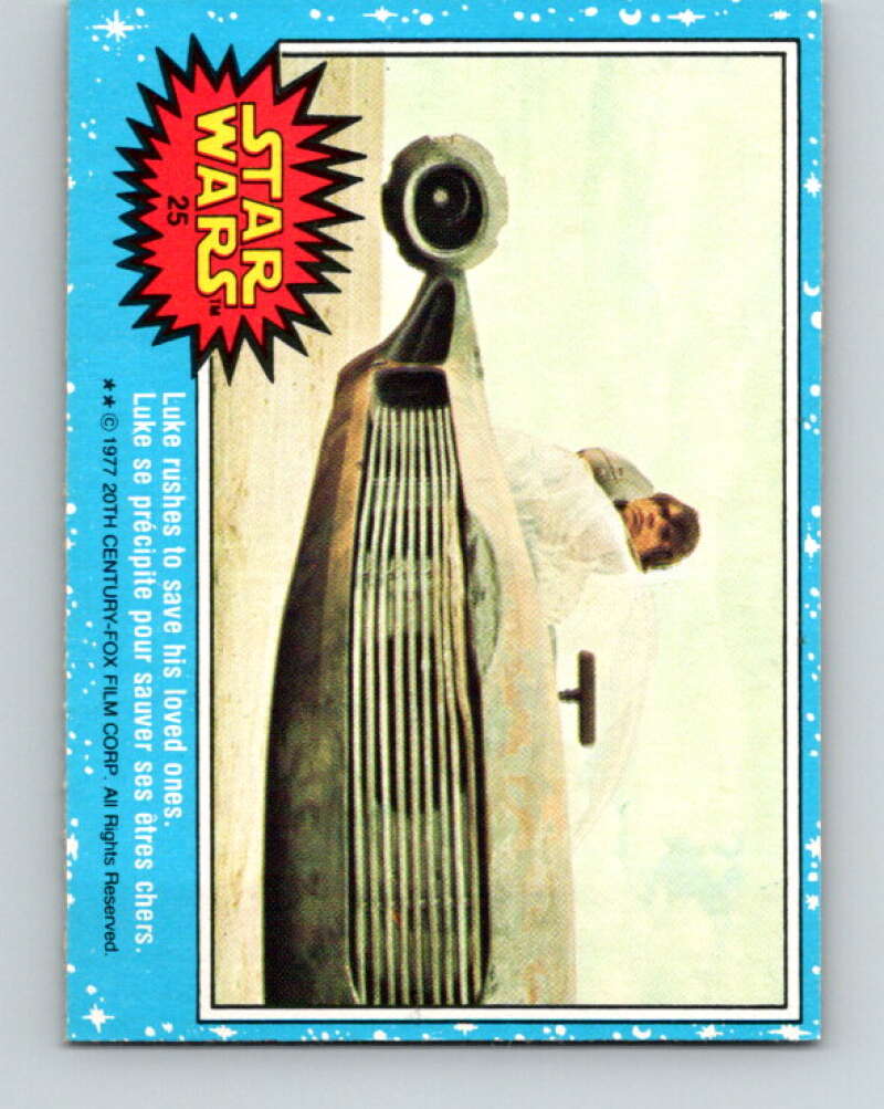 1977 OPC Star Wars #25 Luke rushes to save his loved ones V33658