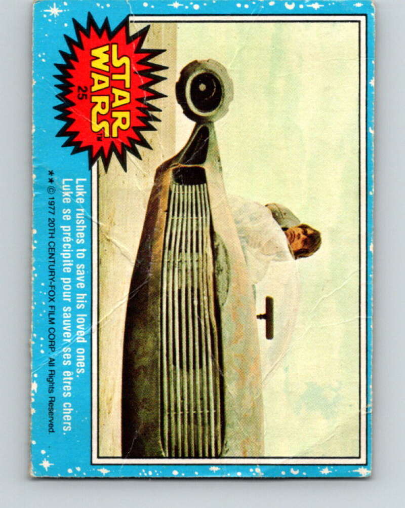 1977 OPC Star Wars #25 Luke rushes to save his loved ones V33660