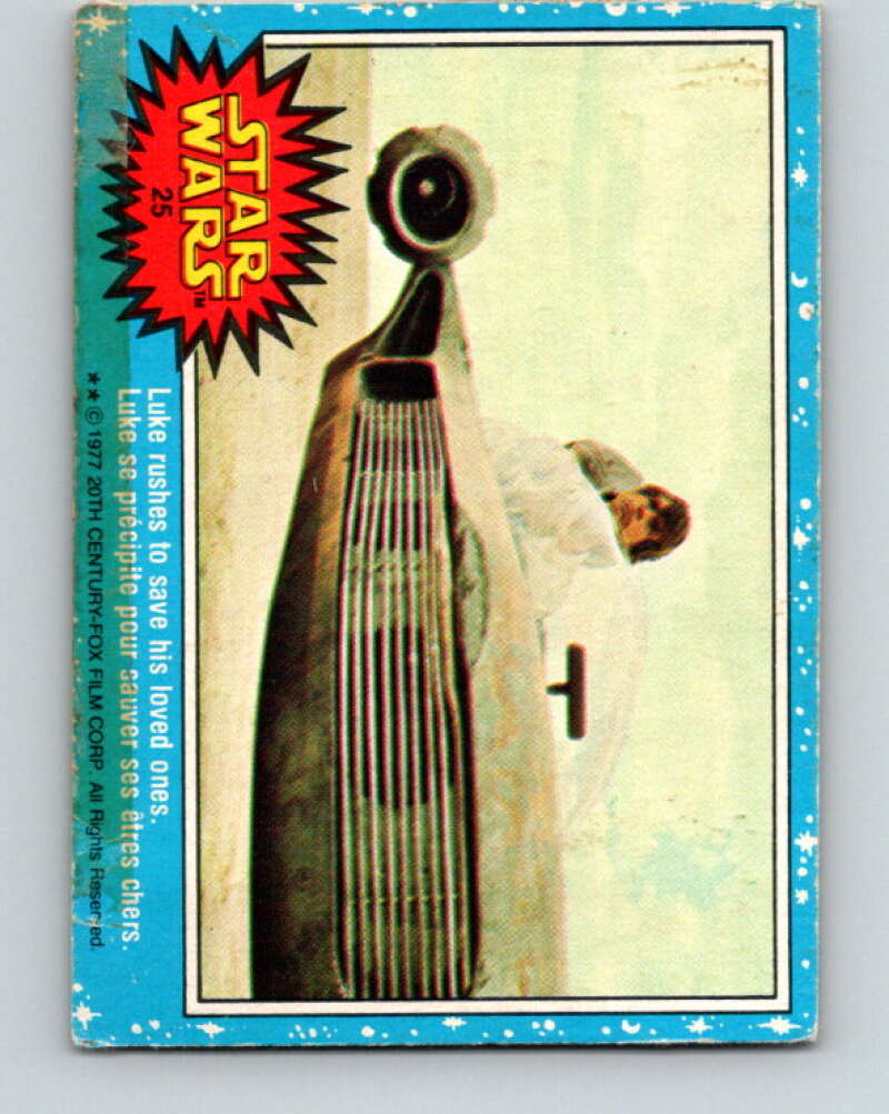 1977 OPC Star Wars #25 Luke rushes to save his loved ones V33661