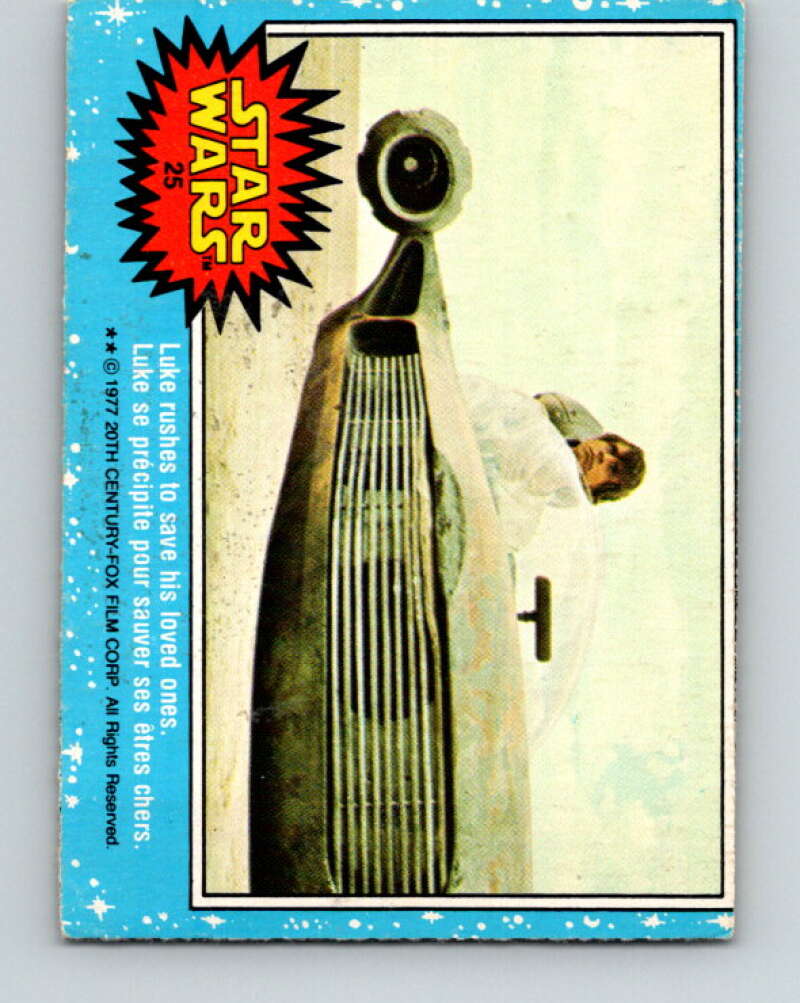 1977 OPC Star Wars #25 Luke rushes to save his loved ones V33663