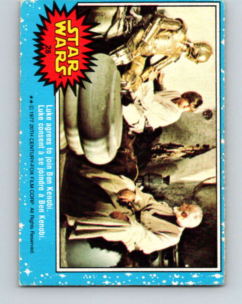 1977 OPC Star Wars #28 Luke agrees to join Ben Kenobi V33677