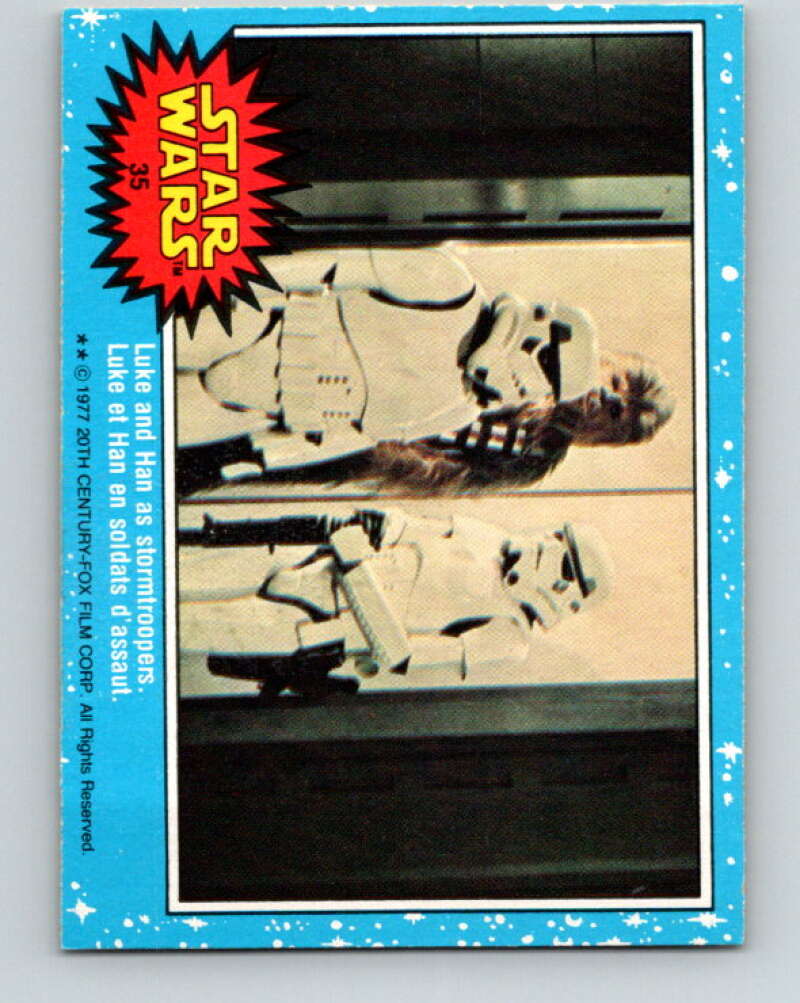 1977 OPC Star Wars #35 Luke and Han as stormtroopers V33715