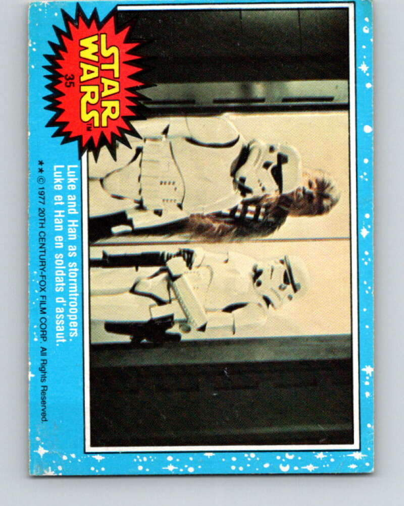 1977 OPC Star Wars #35 Luke and Han as stormtroopers V33716