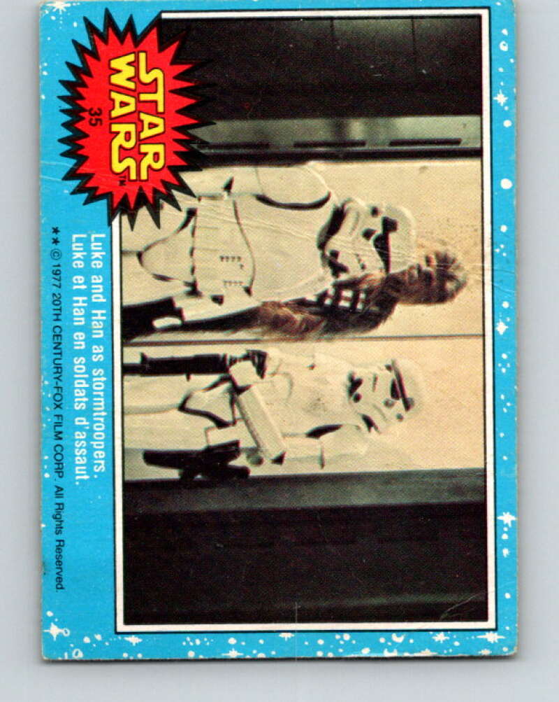 1977 OPC Star Wars #35 Luke and Han as stormtroopers V33719