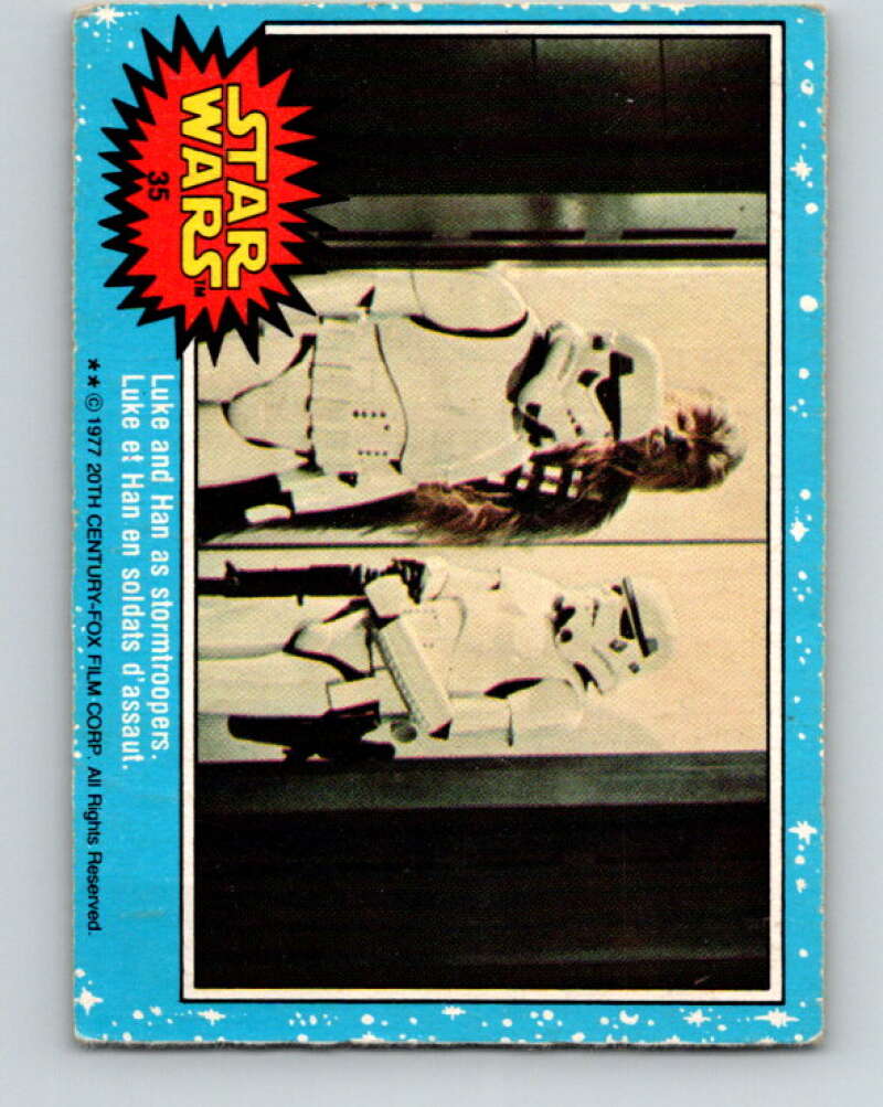 1977 OPC Star Wars #35 Luke and Han as stormtroopers V33720