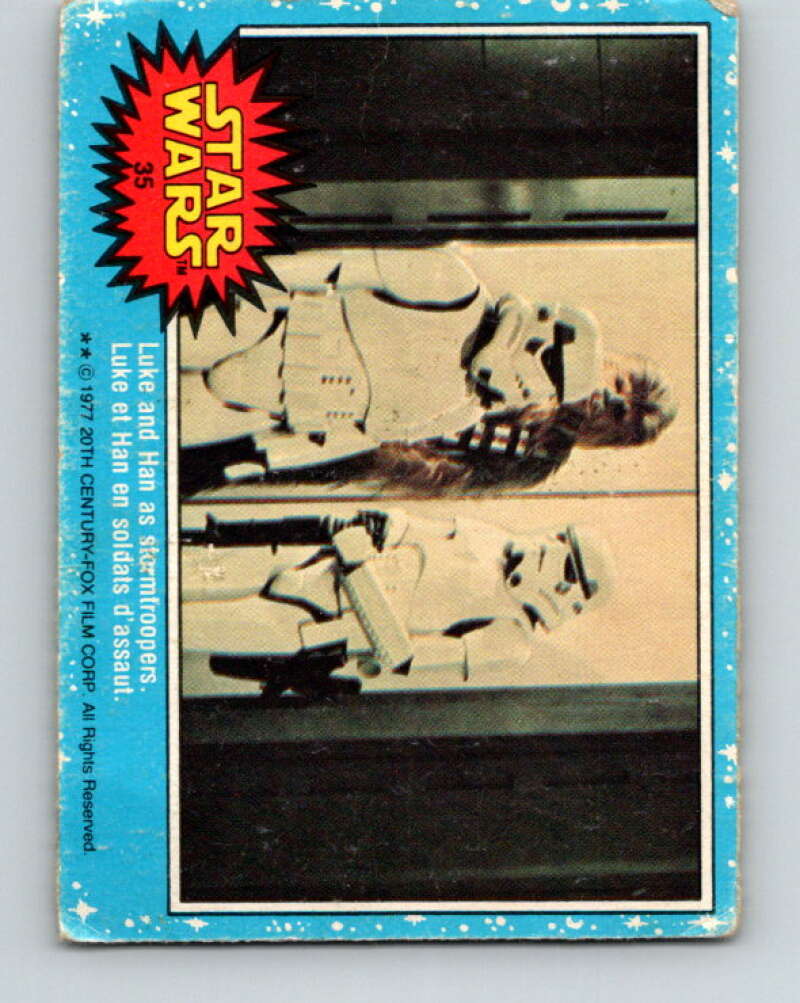 1977 OPC Star Wars #35 Luke and Han as stormtroopers V33721