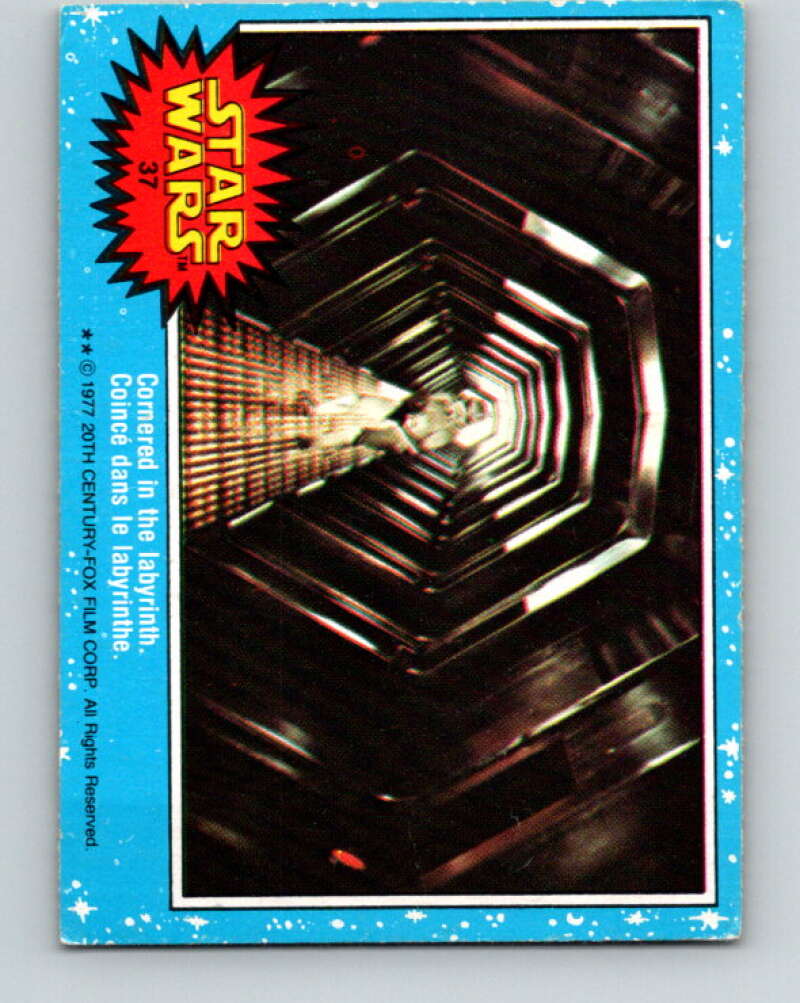 1977 OPC Star Wars #37 Cornered in the labyrinth V33729
